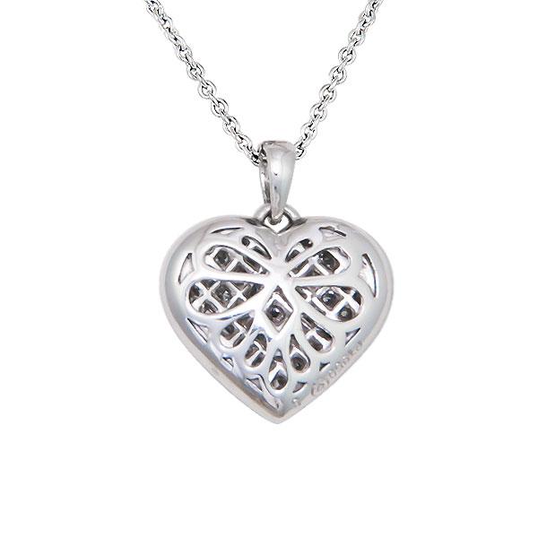 0.76 ctw Invisibly set Princess Cut Diamond Heart Pendant in 18k white gold
