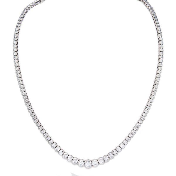 View Half Bezel Diamond Tennis Bracelet Set in Platinum