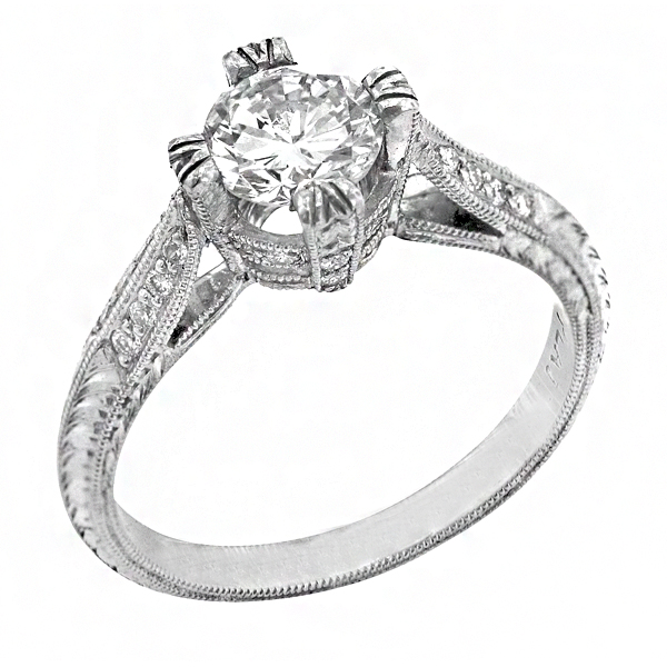 Traditional Diamond Engagement Ring in Platinum