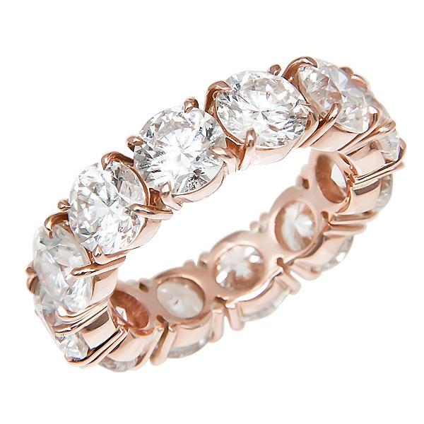 View Four Prong Diamond Eternity Band Set in 18k Rose
