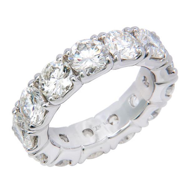 View Four Prong Diamond Eternity Band Set in Platinum