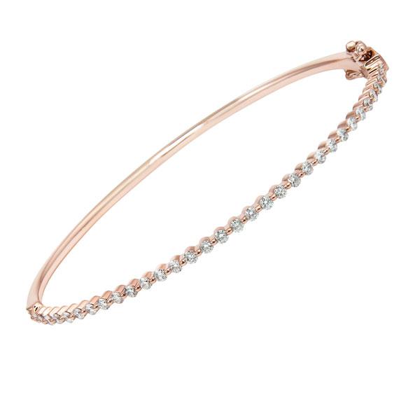 Diamond Bangle Bracelet Set in 18k Rose Gold